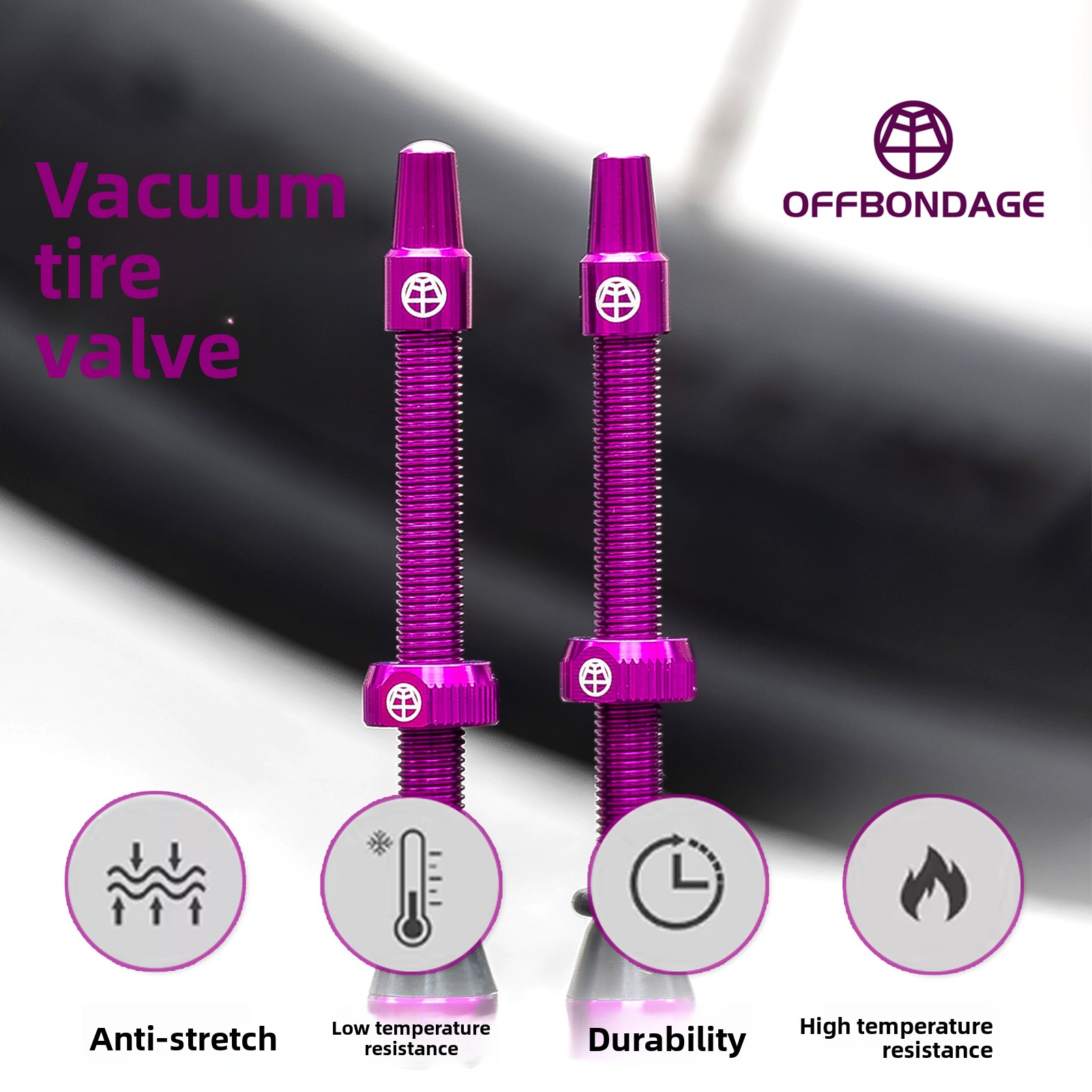 Tubeless Valve Core - OFFBONDAGE Bicycle Tubeless Valve 2/Pack F/V