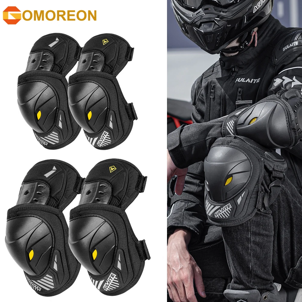 GOMOREON 1Pair Motorcycle Elec - огляд і ціна Mountain Biking Elbow Pads