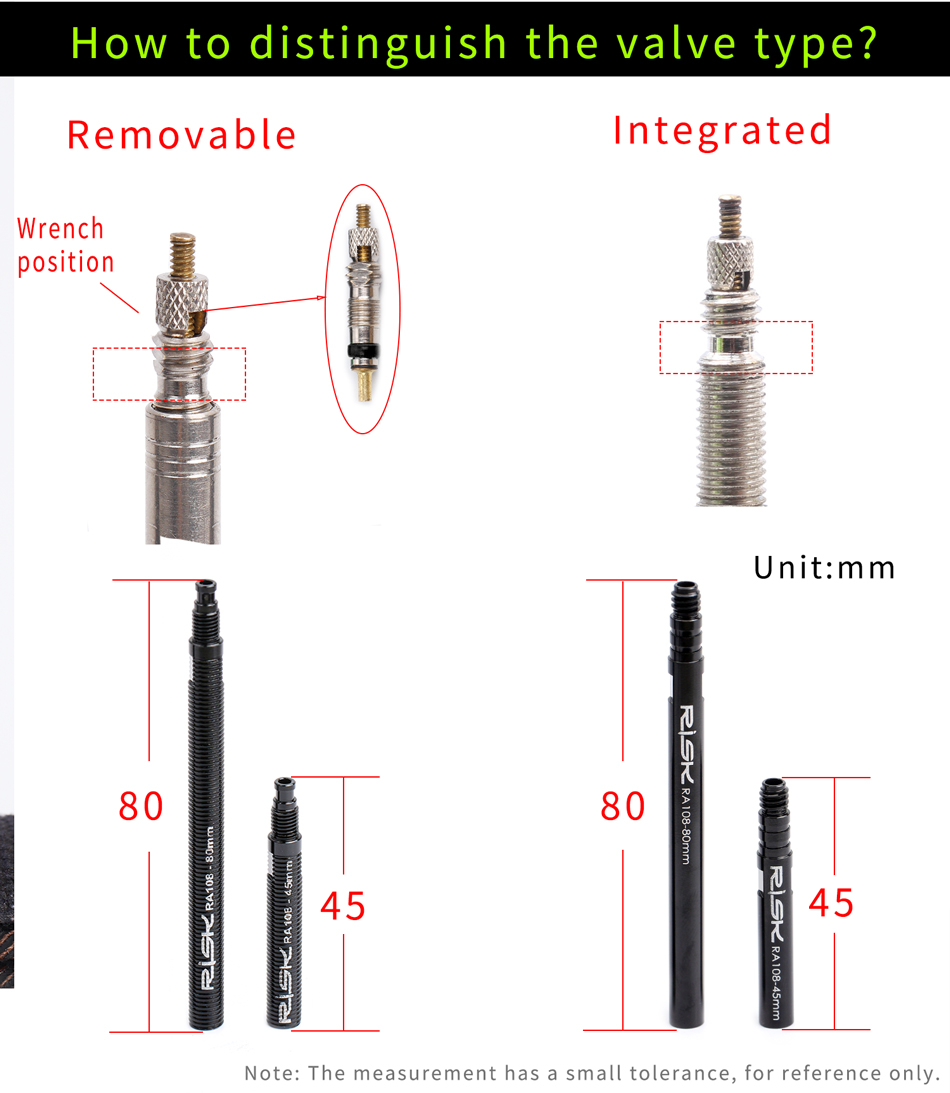 RISK Bicycle Presta Valve Exte - огляд і ціна Tubeless Valve Core